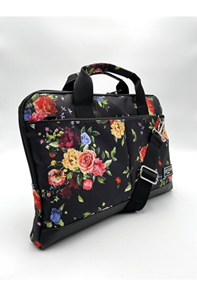 Differ Studio 13.3'' & 14'' Inch Floral Pattern Black Laptop/Macbook/Notebook/Computer/Briefcase