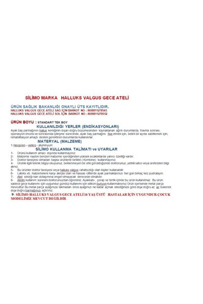 başarı ortopedi Gece Ateli Ayak Baş Parmak Düzeltici Ayak Kemik Düzeltici Parmak Arası Makara Silikon