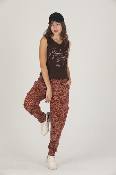 Lady Lingerie Σετ Πιτζάμες Καφέ Vie Bohemian Printed