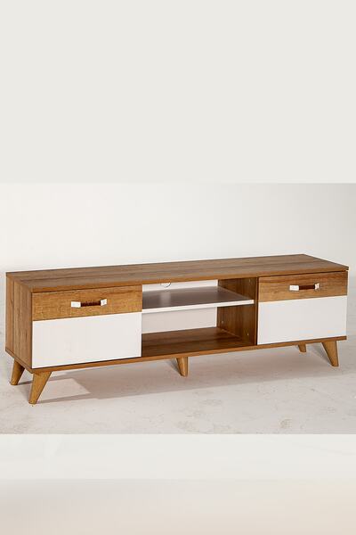 SANDALİE Story Tv Ünitesi - Ceviz 160 Cm 2 Kapaklı + 2 Raflı Tv Sehpası