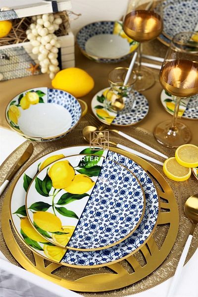 ARTER Home Blues Series 2-Piece Cake Plate