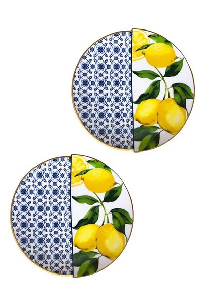 ARTER Home Blues Series 2-Piece Cake Plate