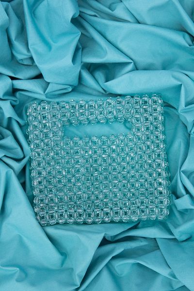Sun Pieces Vai Green Bead Bag Handbag Clutch Bag, Handmade Bag