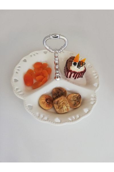 Ün-Ev Ceramic 3-Eye Cookie Holder Lace Model