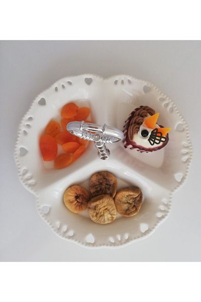 Ün-Ev Ceramic 3-Eye Cookie Holder Lace Model