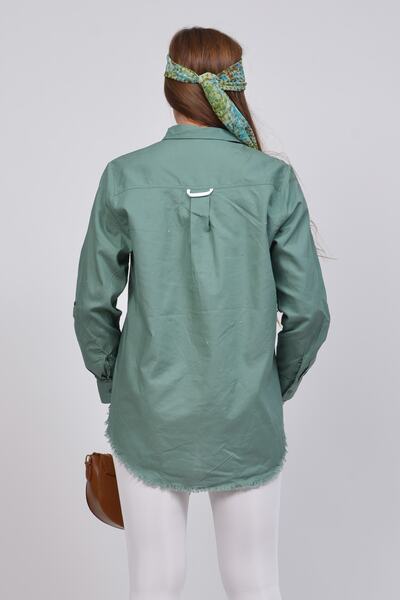 TUSSE Green Classic Cotton Oversize Plus Size Shirt