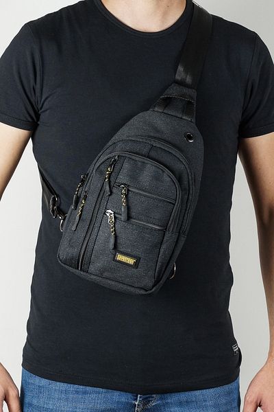 SEVENTEEN Canvas Crossbody Backpack and Shoulder Bag Black 3473
