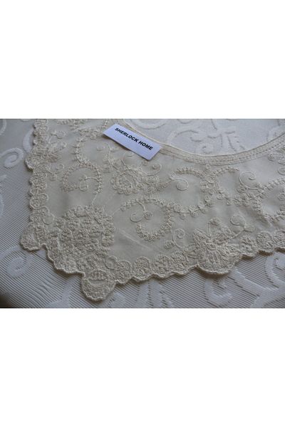 SHERLOCK HOME Cotton Scallop Raw Collar