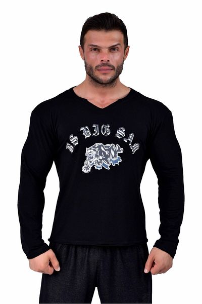 Big Sam Slim Fit Black Thin Sweatshirt 4514