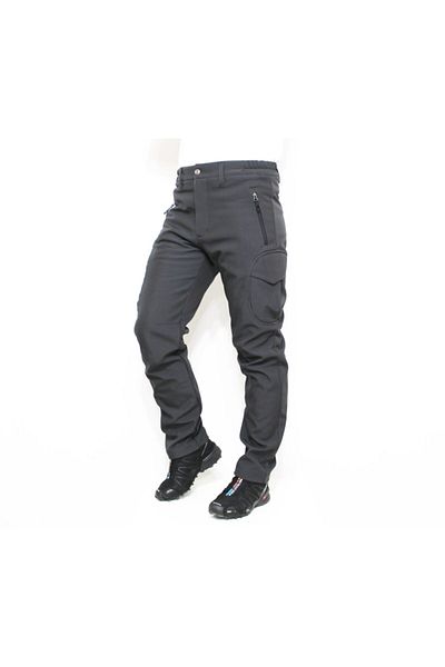 Mudwill Ανδρικό γκρι Cargo Winter Softshell παντελόνι με τσέπες
