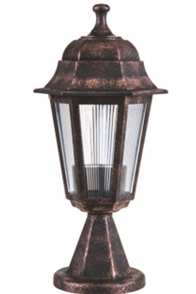 ZERPA Dekoratif Optik Altıgen Set Üstü Bahçe Aydınlatma Armatürü  Bakır