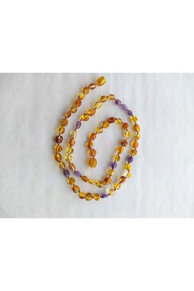 Tesbihci Efendi 50 Cm Amethyst Adult Drop Amber Necklace