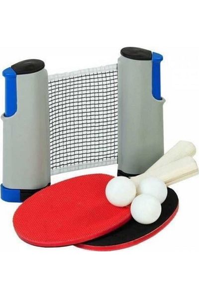 Neler Geldi Neler Portable Table Tennis Net Compatible with All Tables 2 Rackets and 15 Balls Table Tennis Net