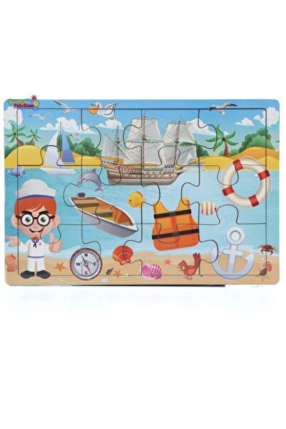 Miajima Summer Season Ship Captain Wooden Educational Jigsaw Puzzle 12 Pieces