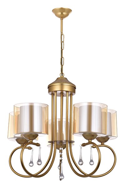 polataydinlatma Mihrimah 5 Li Lüx Çift Camlı Avize (gold)