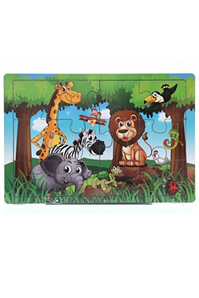 Miajima أحجية الصور المقطوعة التعليمية الخشبية من Wild Forest Life 12 قطعة