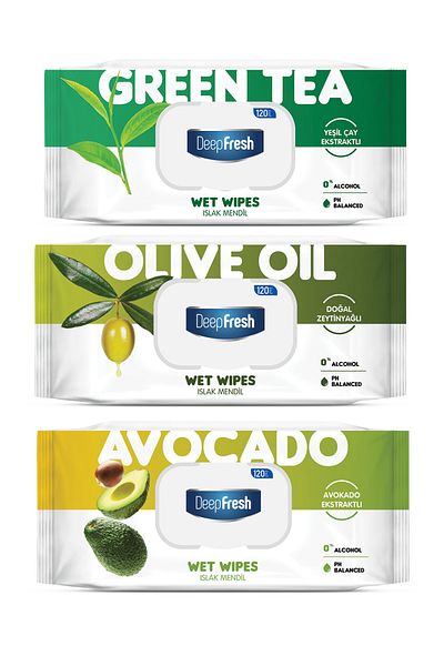 Deep Fresh Natural Essences Mixed Wet Wipes 3 X 120 Sheets