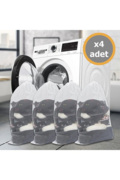 MorBebe 4 Adet Lüx Çamaşır Yıkama Filesi Ipli 35x45 Cm (büyük Boy)