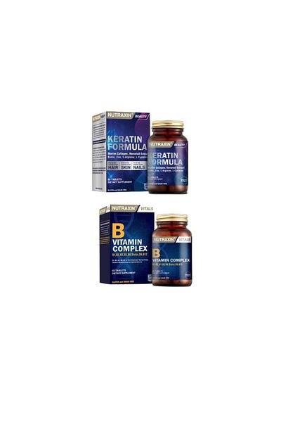 Nutraxin Keratin Formula and Vitamin B Complex - 60 Tablets