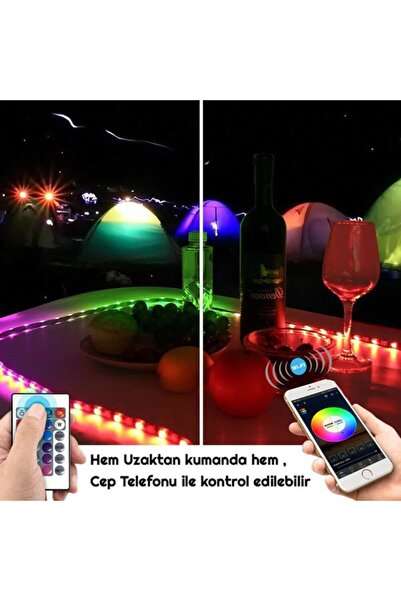 exeo Wifi Rgb 3 Çipli Şerit Led Işık Silikonlu Su Geçirmez 10 Mt