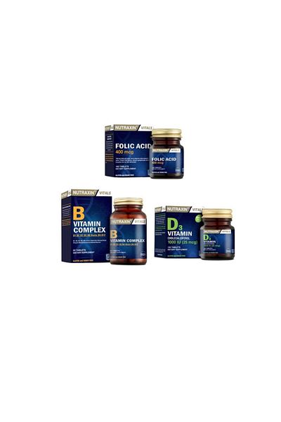 Nutraxin Folic Acid 400 Mcg + D3 1000Iu + Vitamin B Complex