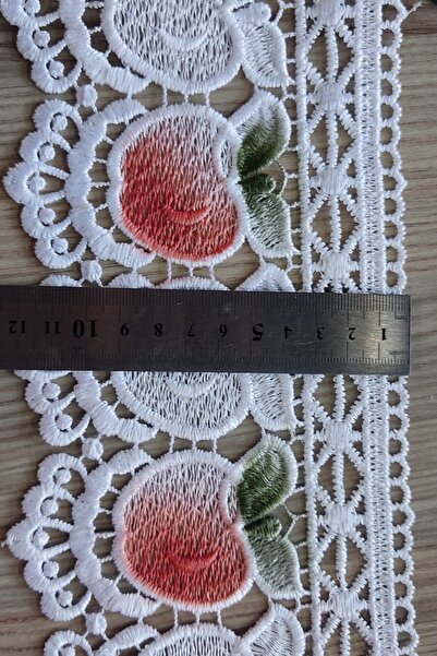 DUAYEN Mutfak Güpürü Elma Desenli Havlu Perde Masa Örtüleri Içn 2 Metre