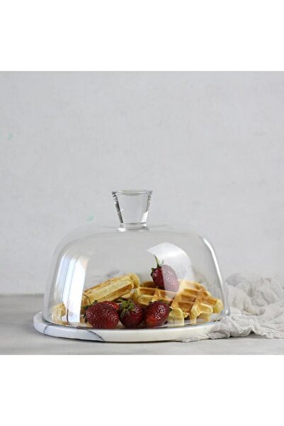 Akayev Mermer 25 Cm Leylak Cam Fanus