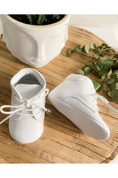 Li Puna White 100% Leather Baby First Step Boots