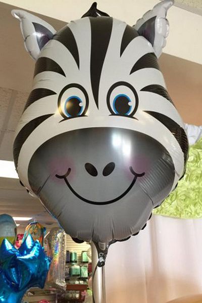 Trend Hediye Sepeti Safari Themed Zebra Figured Foil Balloon Set, Safari Birthday Concept