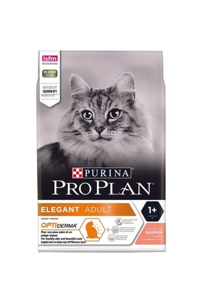 Pro Plan Elegant Derma Plus Somonlu Tüy Yumağı Önleyici Yetişkin Kuru Kedi Ma...