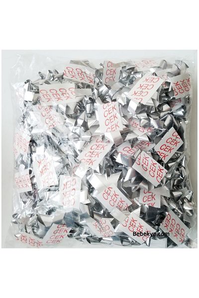 Happyland Self-Adhesive Metallic Silver Bow Gift Ornament for 100 Gift Package