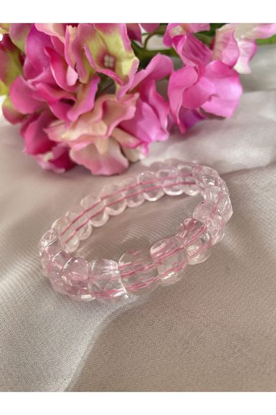 CRAZY TAKI TASARIM Pink Quartz Faceted Bracelet