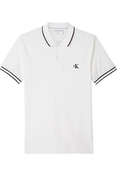 Calvin Klein Men's White Tipping Slim Polo Polo