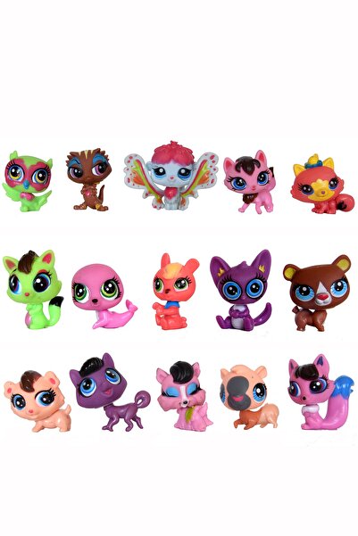 Genel Markalar Minişler Littles Pet Shop 15'li Karakter Seti 2 ve Hediye Çanta