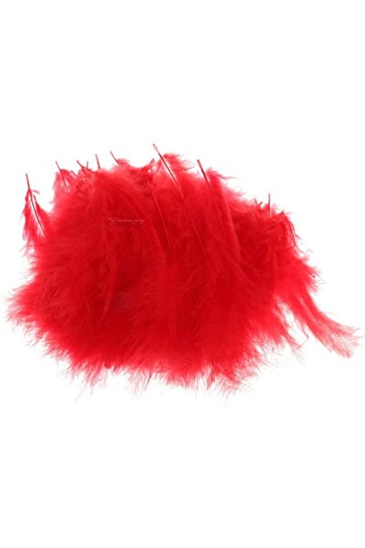 Parti dolabı 100 Adet Kırmızı Tüy (Şeffaf Balon içi Tüyü) Otriş Süslemesi