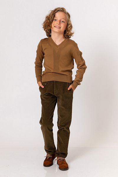 incity Boy's Khaki Velvet Trousers