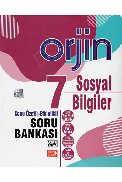 Kurmay Yayınları 7 Sınıf Orjin Sosyal Bilgiler Konu Özetli Etkinlikli Soru Ba...