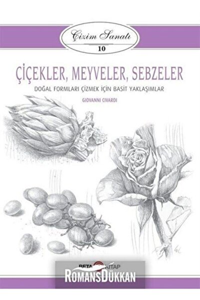 Beta Yayınları Çizim Sanatı 10 Çiçekler Meyveler Sebzeler - Beta
