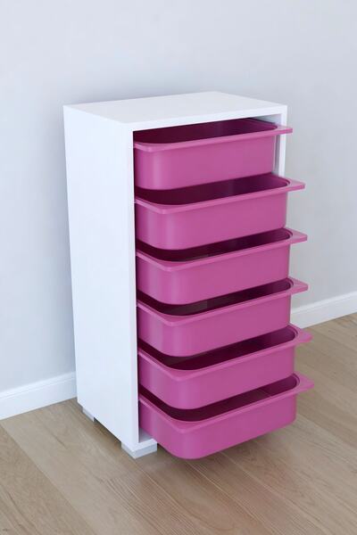 Remaks Mutfak Dolabı 6 Sepetli Çok Amaçlı Dolap - Pembe