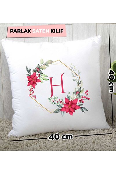 Hedizu Pernă florală cu litera H
