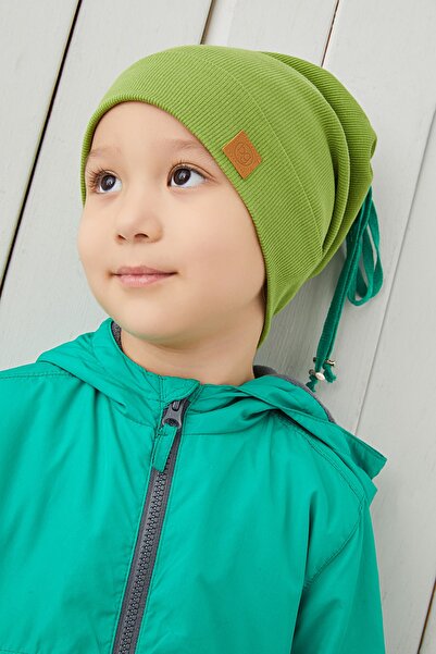Babygiz Erkek Bebek Çocuk Yeşil Şapka Bere El Yapımı Rahat Cilt Dostu Pamuklu...