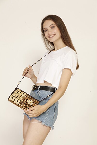 Street Bag Ethnic Αυθεντική τσάντα ώμου με φυσική διακόσμηση καρύδας Τσάντα ώ...