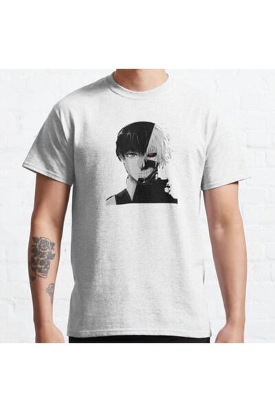 GALASHOP أنيمي كين كانيكي تي شيرت أبيض Model478