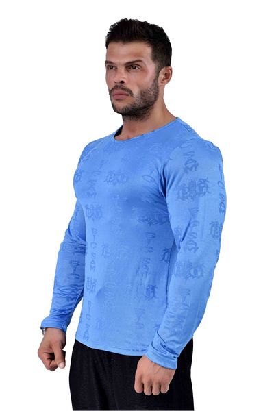 Big Sam Blue Slim Fit Sweatshirt 4639