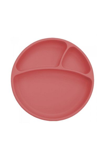 OiOi Claret Red Portion Food Plate and Spoon Set of 2