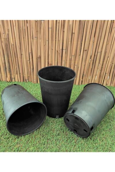 Asenya Üretim Saksısı 10 Adet 2 Lt 14x19 Cm Plastik Saksı Siyah Üretim Saksı ...