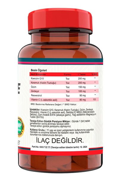 Nevfix 120 Tablets Coenzyme Q10 200 Mg Coenzyme Carrot Grape Seed Turmeric Resveratrol Vitamin C
