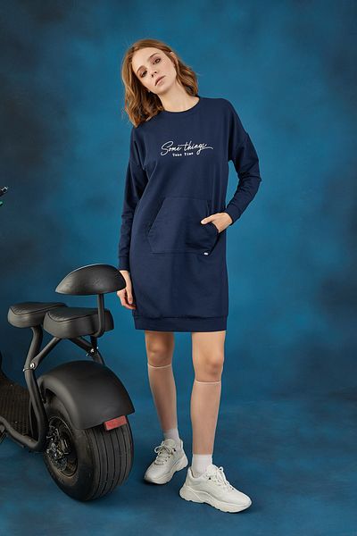 GİZZEY 20683 Γυναικείο φόρεμα τσέπης καγκουρό