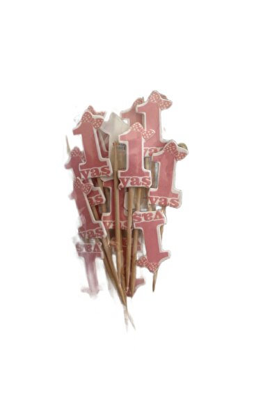 Dipak اللون الوردي 1 سنة كعكة علوي مسواك 20 قطعة