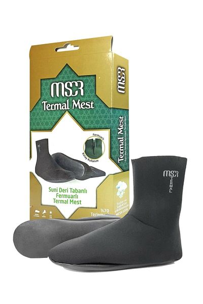 BERAT Winter Mest Mscr Faux Leather Sole, Zippered Thermal Mest Size 44